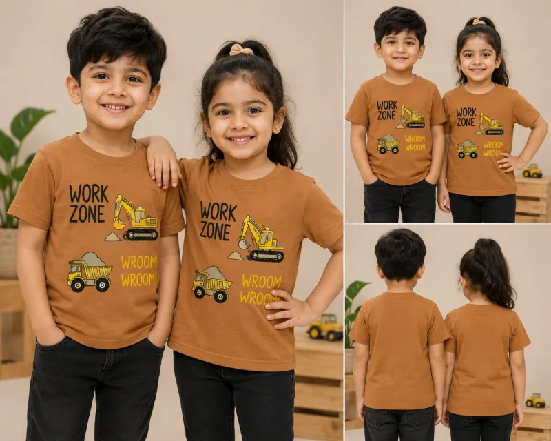 Boys Printed Graphic Round Neck Cotton-Style T-Shirt