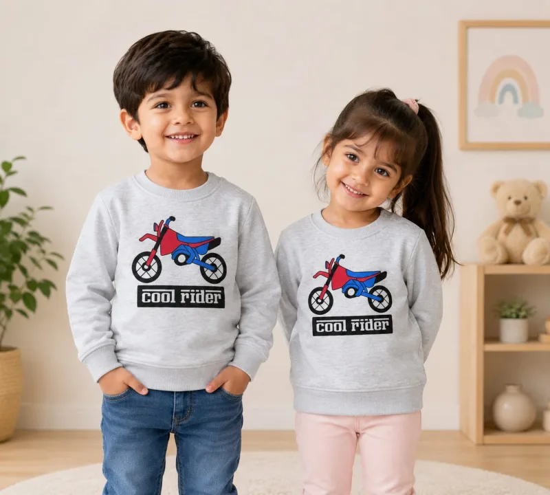 Kids "Cool Rider" Motorbike Print Sweatshirt