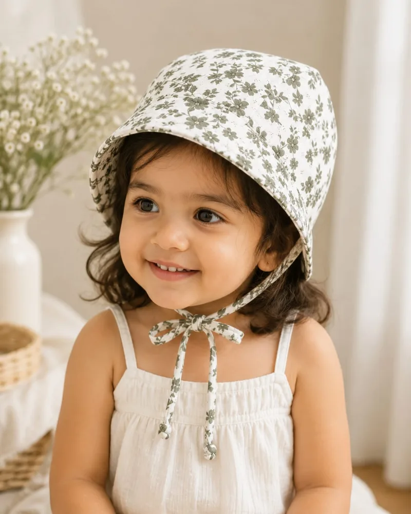Floral Baby Bow Cap