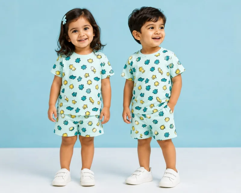 Boys Puzzle Print Round Neck T-Shirt