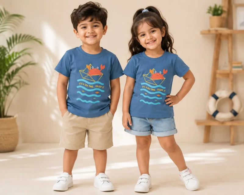 Boys Printed Casual Graphic T-Shirt – Sea & Surf Collection