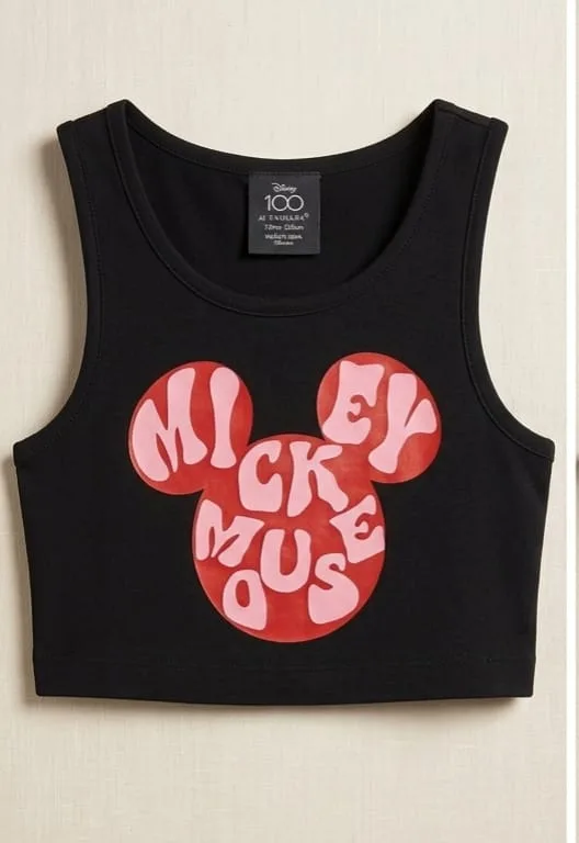 Girls Mickey Mouse Cropped Tank Top